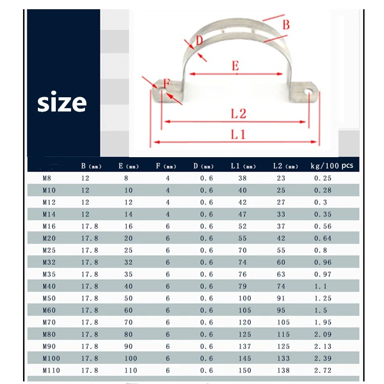 Hose Fuel Clip 5-20mm Kit Stainless Steel Pipe Pipe Rubber Hose Clip Fastener/U-Shaped Rack/Saddle Rack/Double Saddle Rack/Metal Rack/CNC Machine/Machine Tools